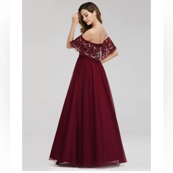 green emerald velvet dress Ever Pretty High Waist Tulle & Sequin Sleeveless V-neck Dress